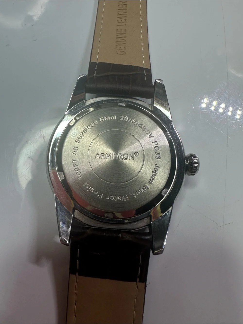 Armitron Blue Dial Watch with Brown Leather Strap